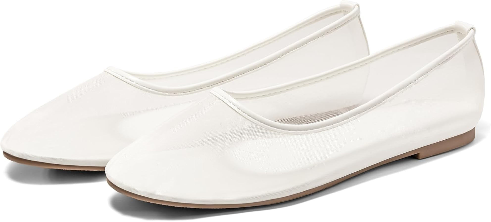 Coutgo Womens Mesh Ballet Flats Slip on Ballerina Flats Comfortable Casual Work Dress Shoes | Amazon (US)