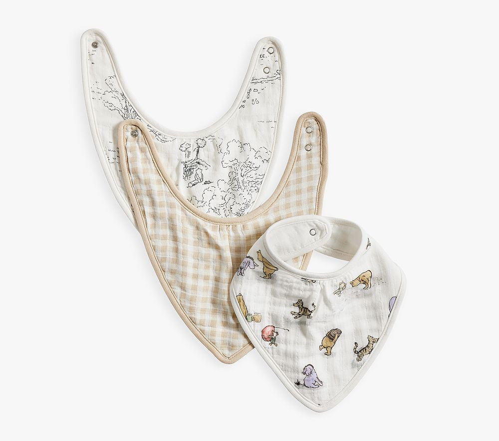 Disney's Winnie the Pooh Organic Muslin Bib, Set of 3 | Pottery Barn Kids