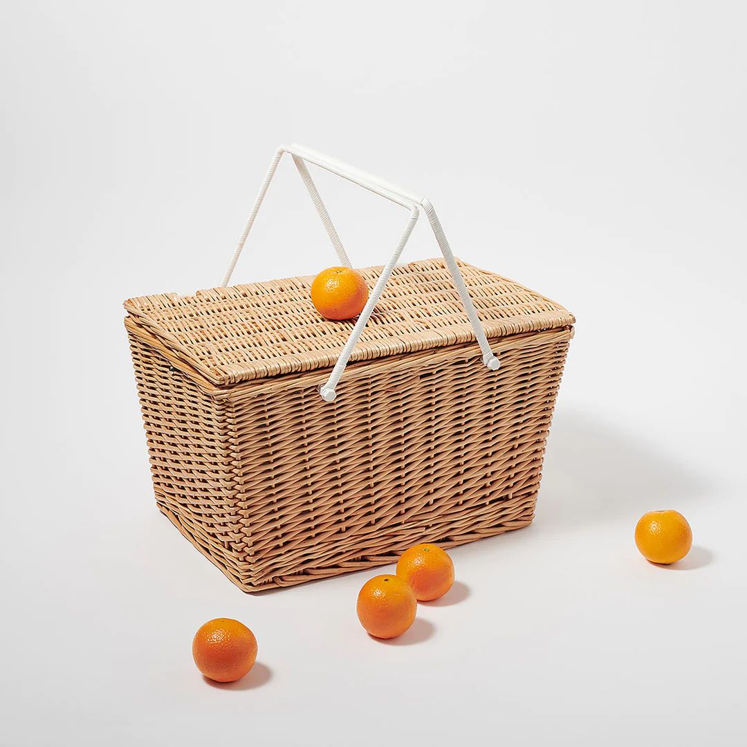 Large Picnic Cooler Basket Natural | Burke Decor