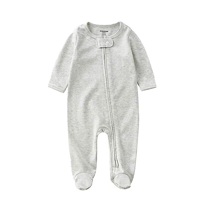 Teach Leanbh Baby Boys Girls Footed Pajamas Cotton Long Sleeve Zipper Romper Jumpsuit Sleep and P... | Amazon (US)