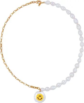 Martha Calvo All Smiles Baroque Pearl & Chain Necklace | Nordstrom | Nordstrom