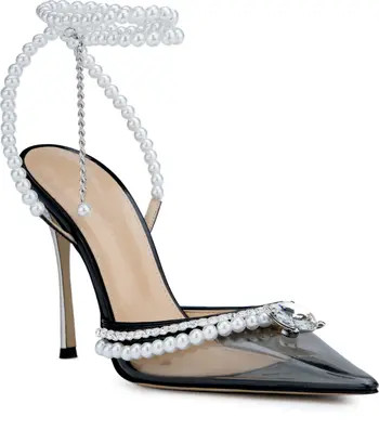 Mach & Mach Diamond of Elizabeth Imitation Pearl Pointed Toe Pump | Nordstrom | Nordstrom