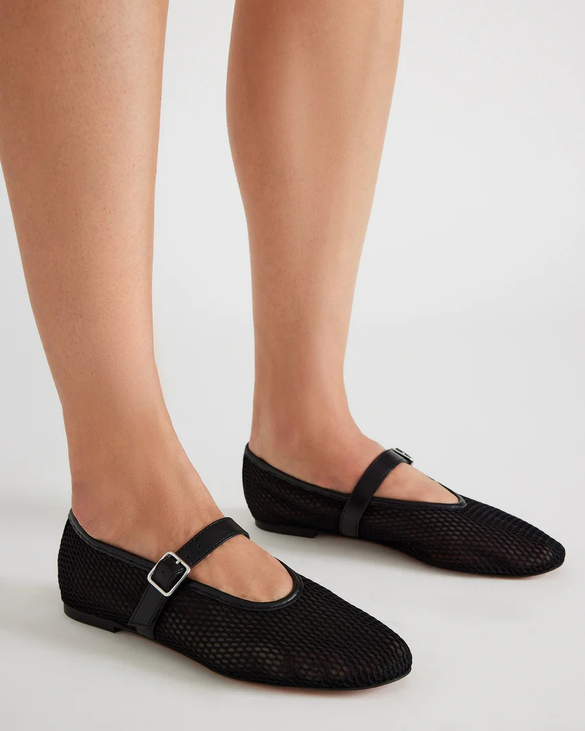 DREAMING Black Multi Mesh Mary Jane | Women's Flats | Steve Madden (US)