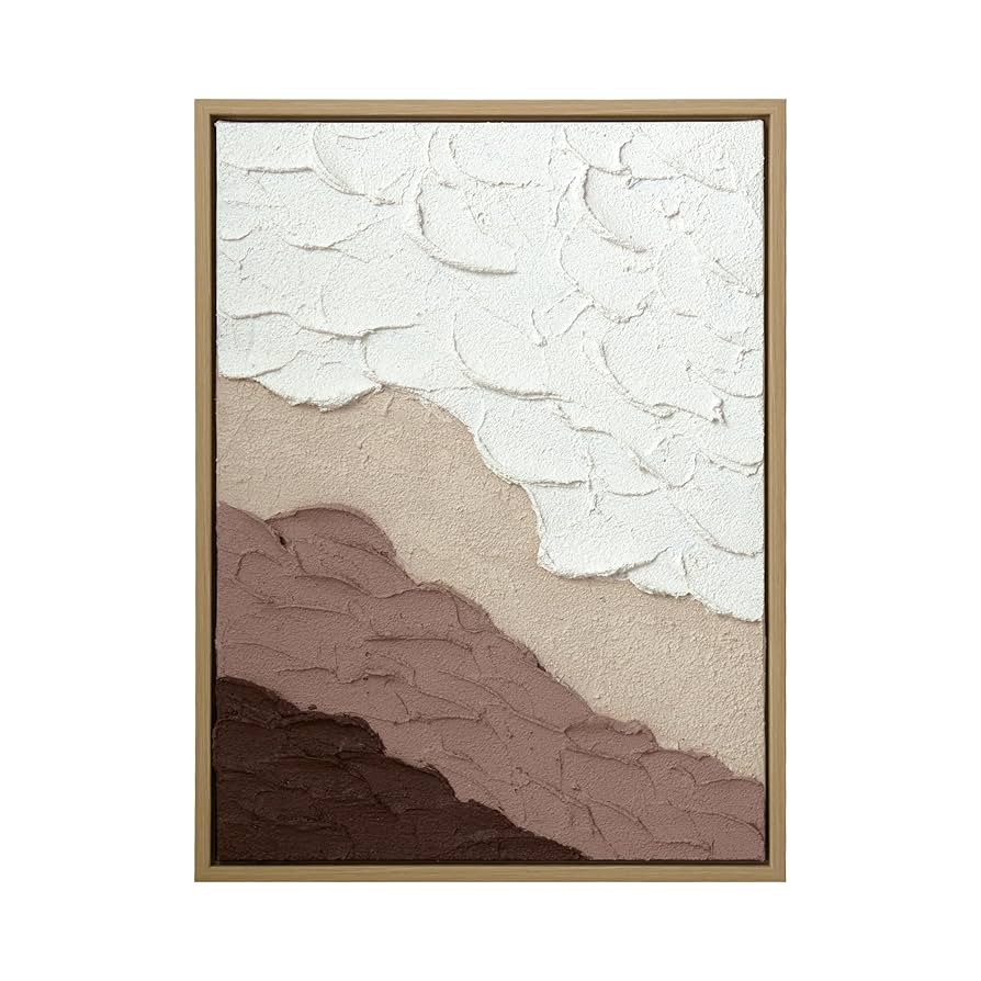 ArtbyHannah Textured Framed Wall Art, Neutral Paintings Hand-painted 3D Abstract Sandstone Minima... | Amazon (US)