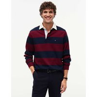Tommy Hilfiger Pure Cotton Striped Rugby Shirt Burgundy Mix | Marks & Spencer (UK)