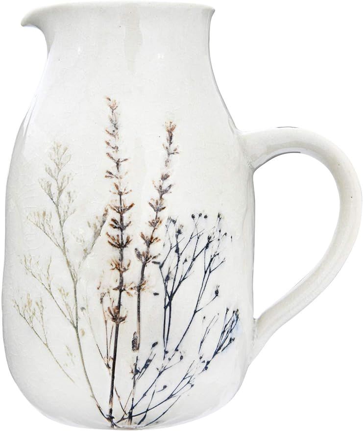 Creative Co-Op 32 oz. Stoneware Debossed Floral Reactive Crackle Glaze Finish (Each One Will Vary... | Amazon (US)