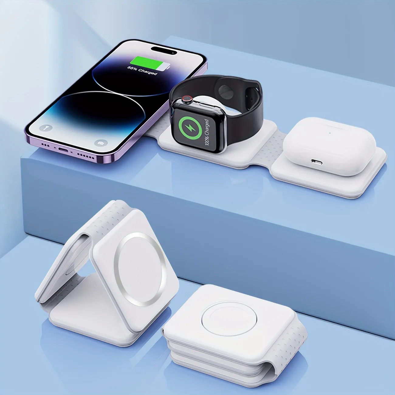 3 In 1 Foldable Wireless Charger, 3 In 1 Magnetic Wireless Charging Station For Travel, Wireless ... | Temu Affiliate Program