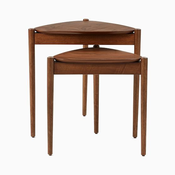 Retro Tripod 18.5""-22.5"" Nesting Side Tables, Walnut | West Elm (US)