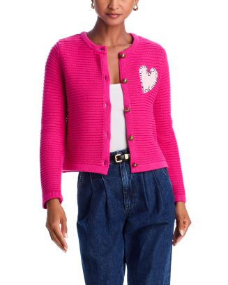 AQUA AQUA Heart Patch Cardigan - Exclusive   | Bloomingdale's Women | Bloomingdale's (US)