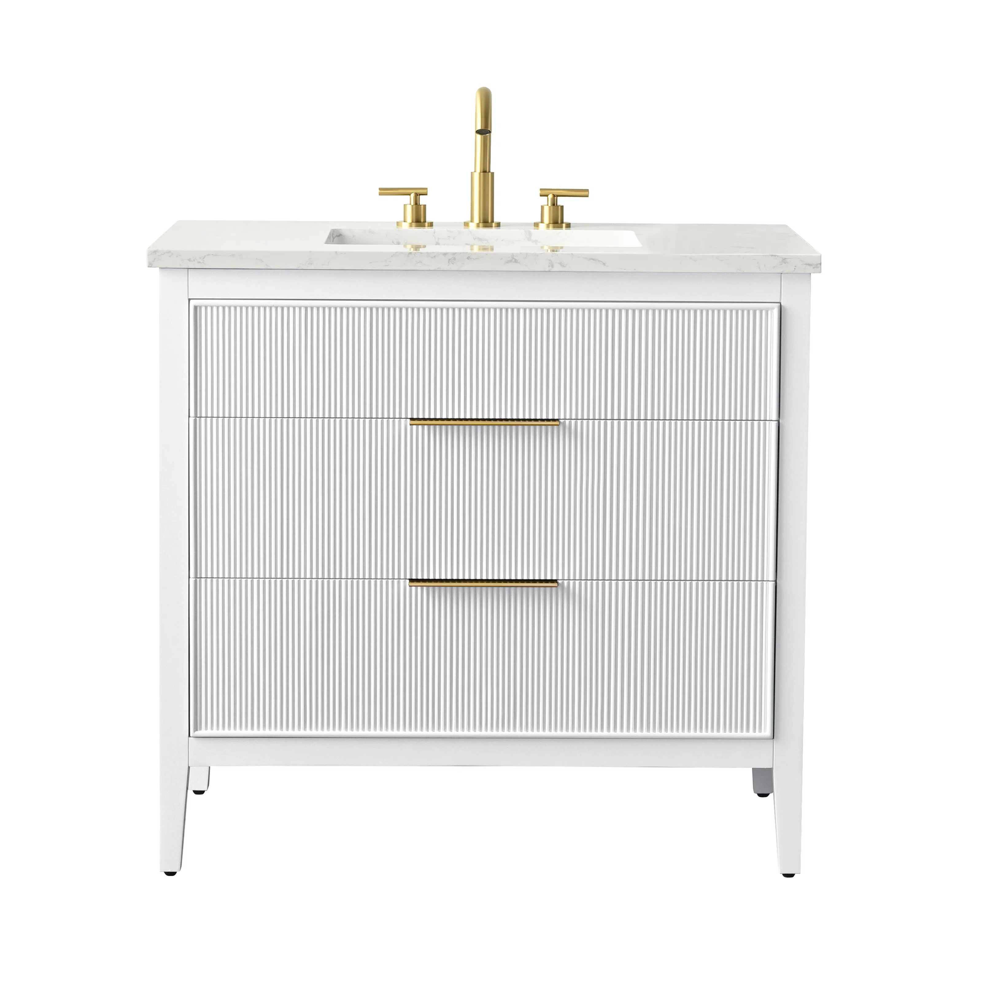 Bilroy 36'' Single Bathroom Vanity with Engineered Stone Top | Wayfair North America