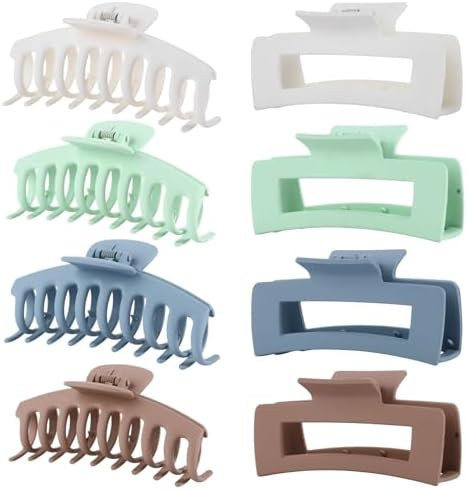 LuSeren 8 Pack Hair Clips for Women 4.3 Inch Large Hair Claw Clips for Women Thin Thick Curly Hai... | Amazon (US)