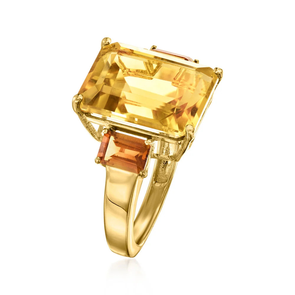 12.00 ct. t.w. Citrine Ring in 18kt Gold Over Sterling | Ross-Simons