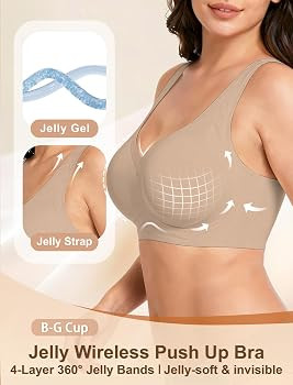 Soft Intention Jelly Wireless Bra Seamless Push Up Full Coverage Supportive Everyday Sport T-Shir... | Amazon (US)