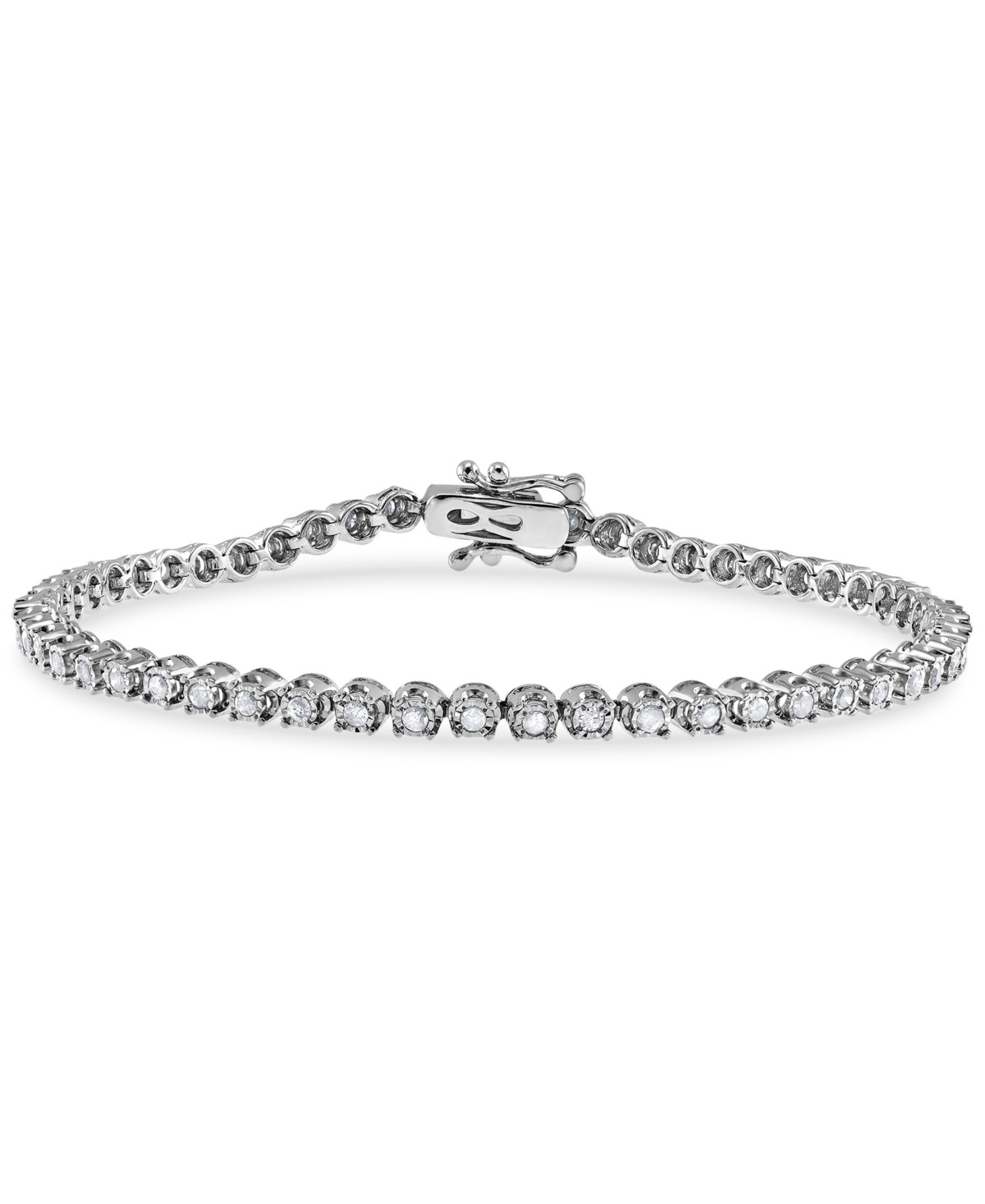 Diamond Tennis Bracelet (1 ct. t.w.) in 10k White Gold - White Gold | Macy's