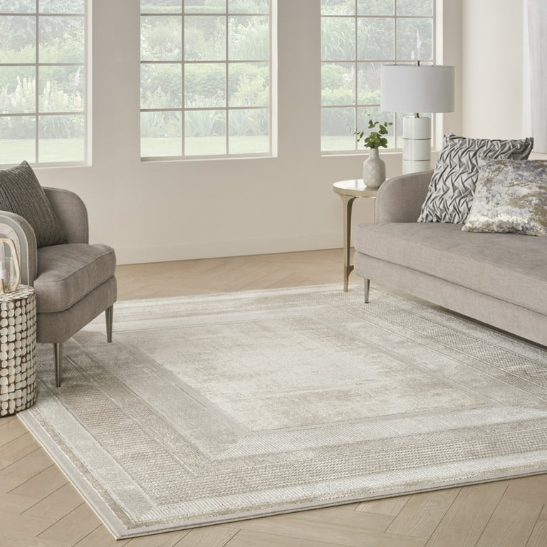 Nourison Glam Geometric Ivory 7'10" x 9'10" Area Rug (8x10) | Walmart (US)
