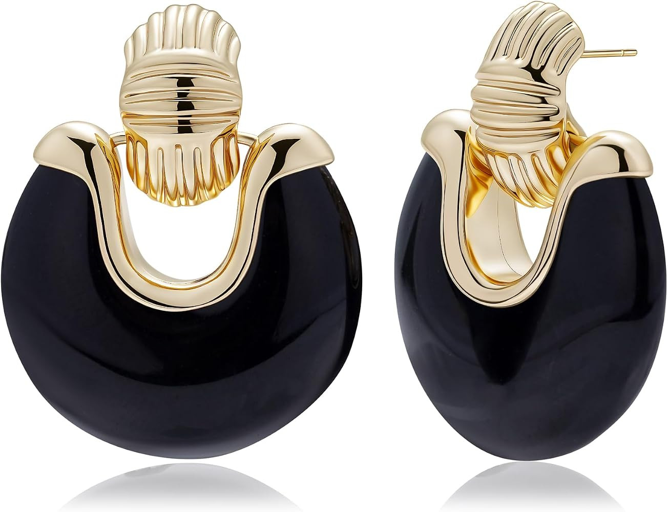 Gold Resin Dangle Drop Earrings Statement Chunky Vintage Boho Jewelry | Amazon (US)