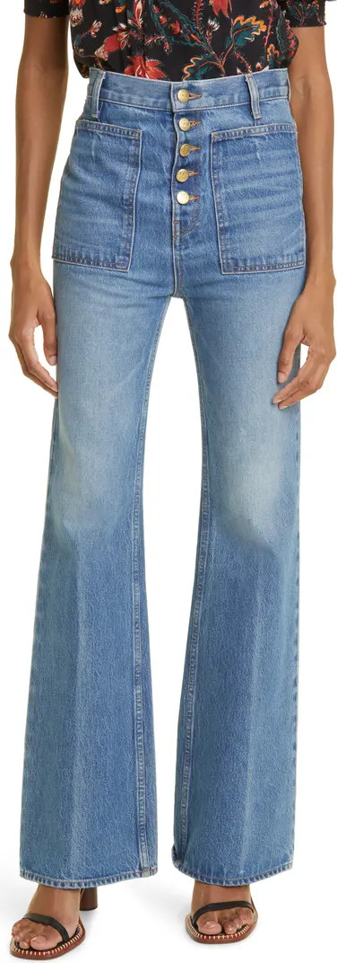 The Lou Button Fly Flare Jeans | Nordstrom