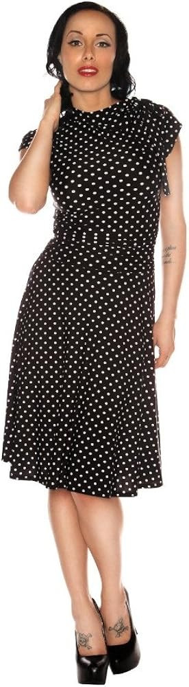 Folter Clothing BRIDGET BOMBSHELL DRESS in Black & White Polka Dots- Small | Amazon (US)