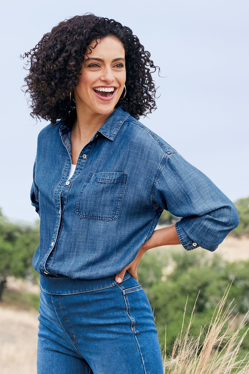 Je Veux Long Sleeve TENCEL™ Big Shirt | Soft Surroundings