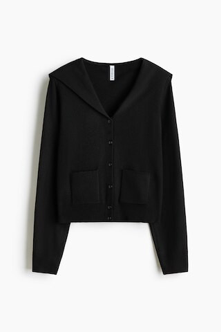 H & M - Cardigan with Collar - Black | H&M (US + CA)