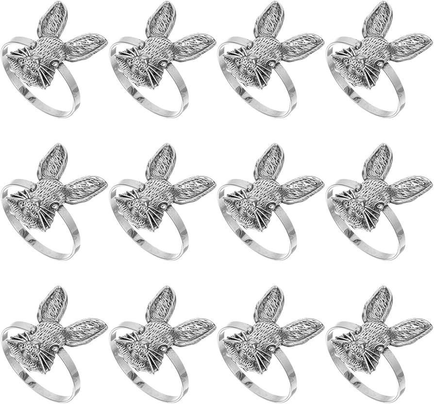 MAGICLULU 12pcs Metal Easter Bunny Napkin Rings for Spring Party Table Decor, Vintage Rabbit Clot... | Amazon (CA)