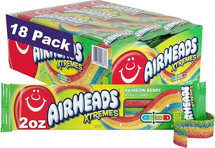 Airheads Xtremes Belts, Rainbow Berry Flavor, Easter Candy, Easter Basket Essentials Stuffers for... | Amazon (US)