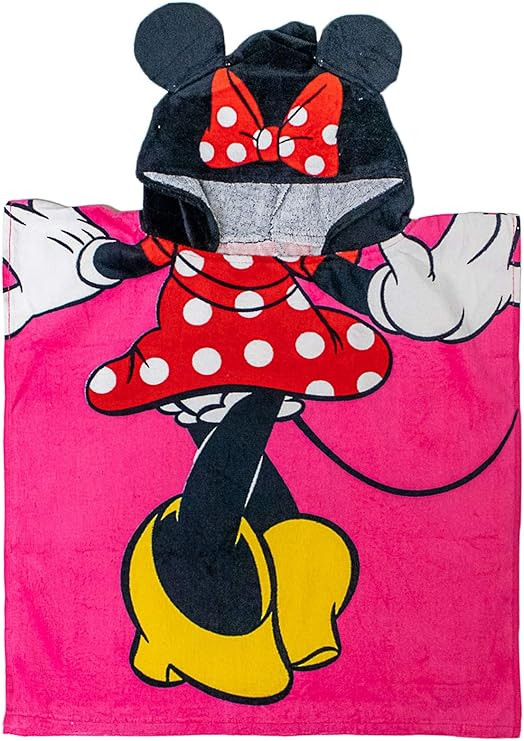 Disney Minnie Mouse Kids Bath/Pool/Beach Hooded Poncho - Super Soft & Absorbent Cotton Towel, Mea... | Amazon (US)