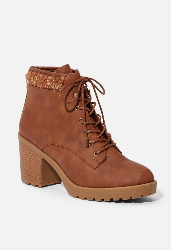 Brooke Sweater Cuff Lace-Up Bootie | JustFab