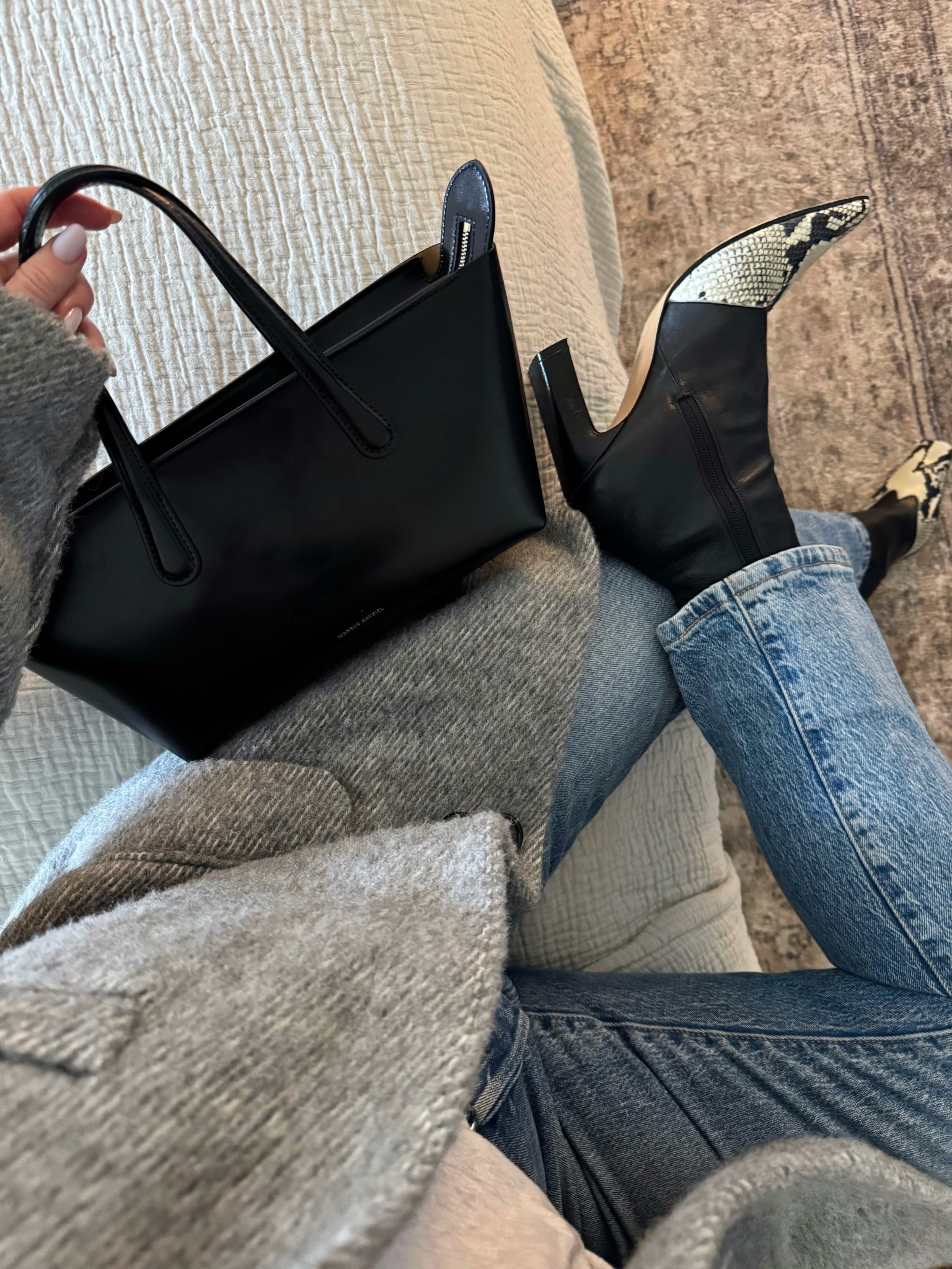 Khaite boots and new Mansur bag that fits a lot! #khaiteboots #mansurgavriel