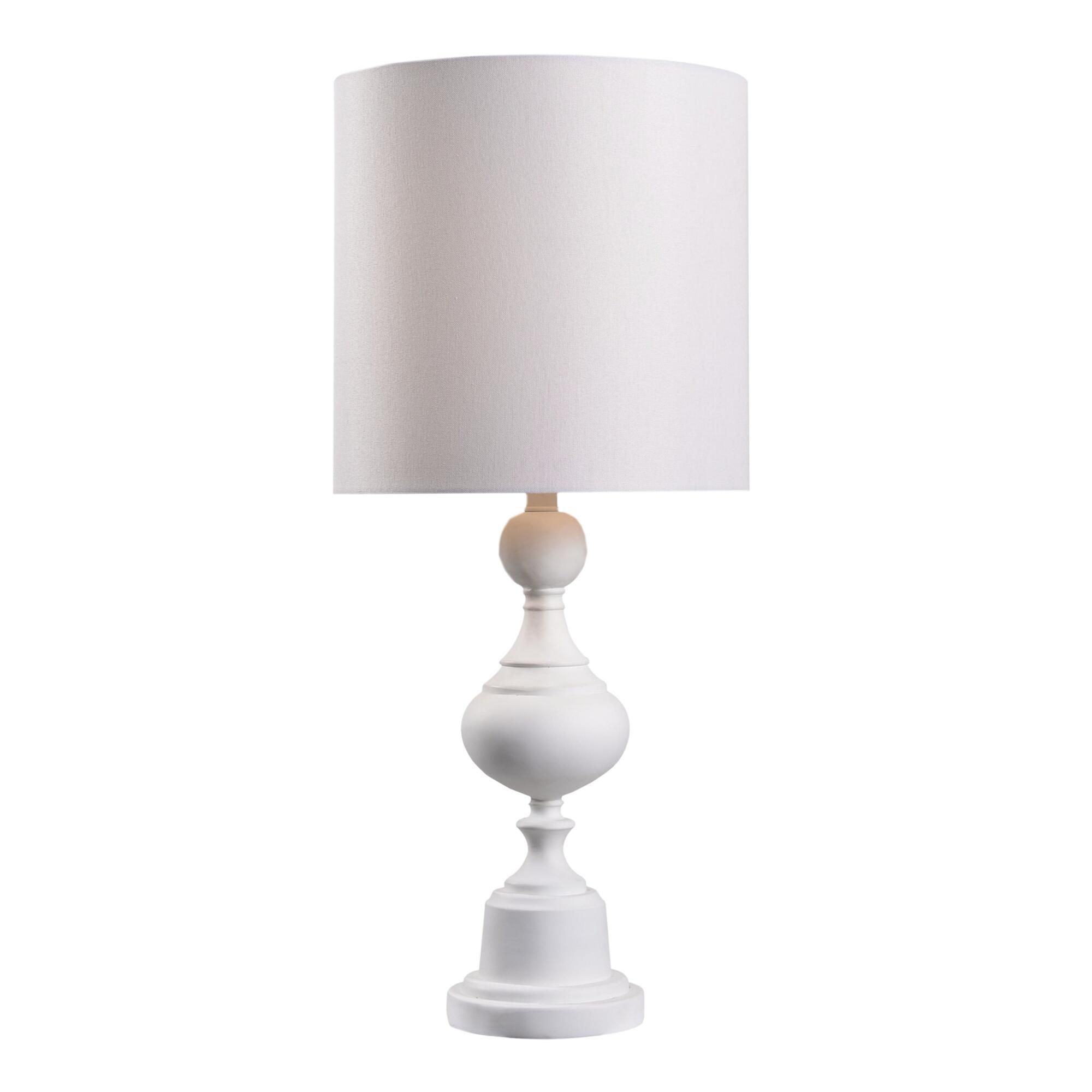 White Resin Toula Table Lamp and Shade Set by World Market | World Market