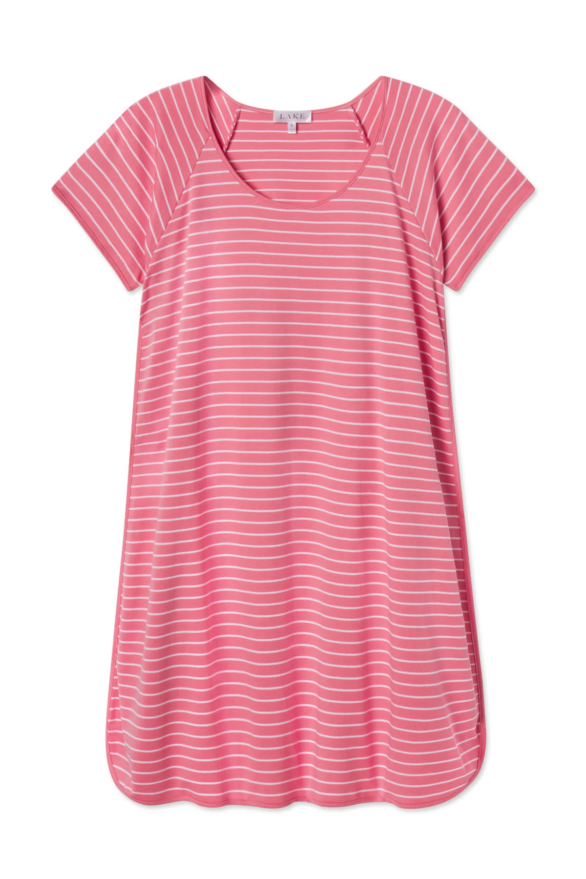 Pima Nightgown in Sunkissed Coral Rowing Stripe | Lake Pajamas