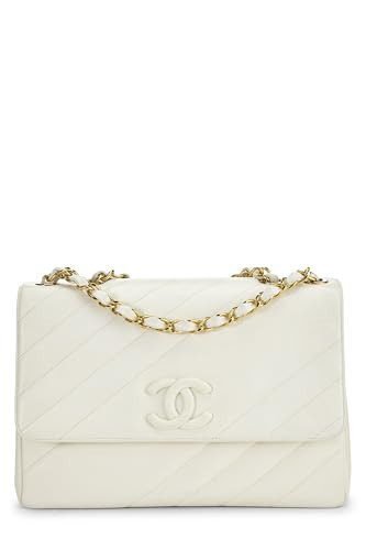 Chanel, Pre-Loved White Caviar Diagonal Flap Jumbo, White | Amazon (US)