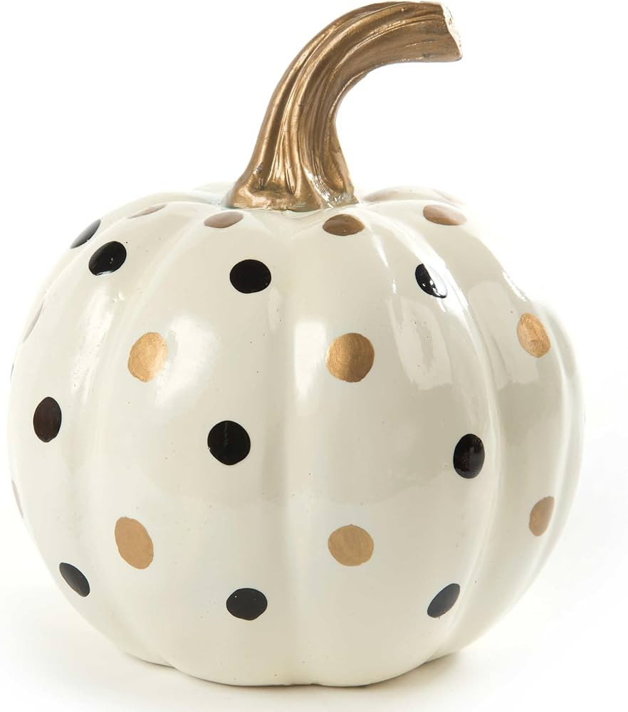 MACKENZIE-CHILDS Ivory Dotty Decorative Pumpkin for Fall Decor, Autumn Decorations for Home | Amazon (US)