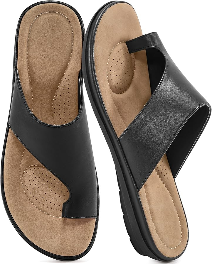 Reimferce Summer Flat Sandals for Women: Comfortable Walking Dressy Slides for 2026 - Ladies Orth... | Amazon (US)