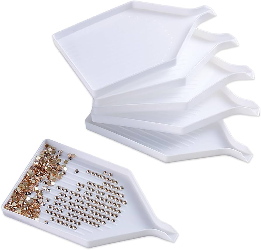 SUTOKAKA 6Pcs Rhinestone Diamond Painting Trays Jewelry Bead Picker Plate Gems Sorting Trays for ... | Amazon (US)