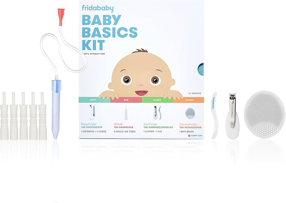 Frida Baby Baby Basics Kit|Includes NoseFrida, NailFrida, Windi, DermaFrida + Silicone Carry Case | Amazon (US)