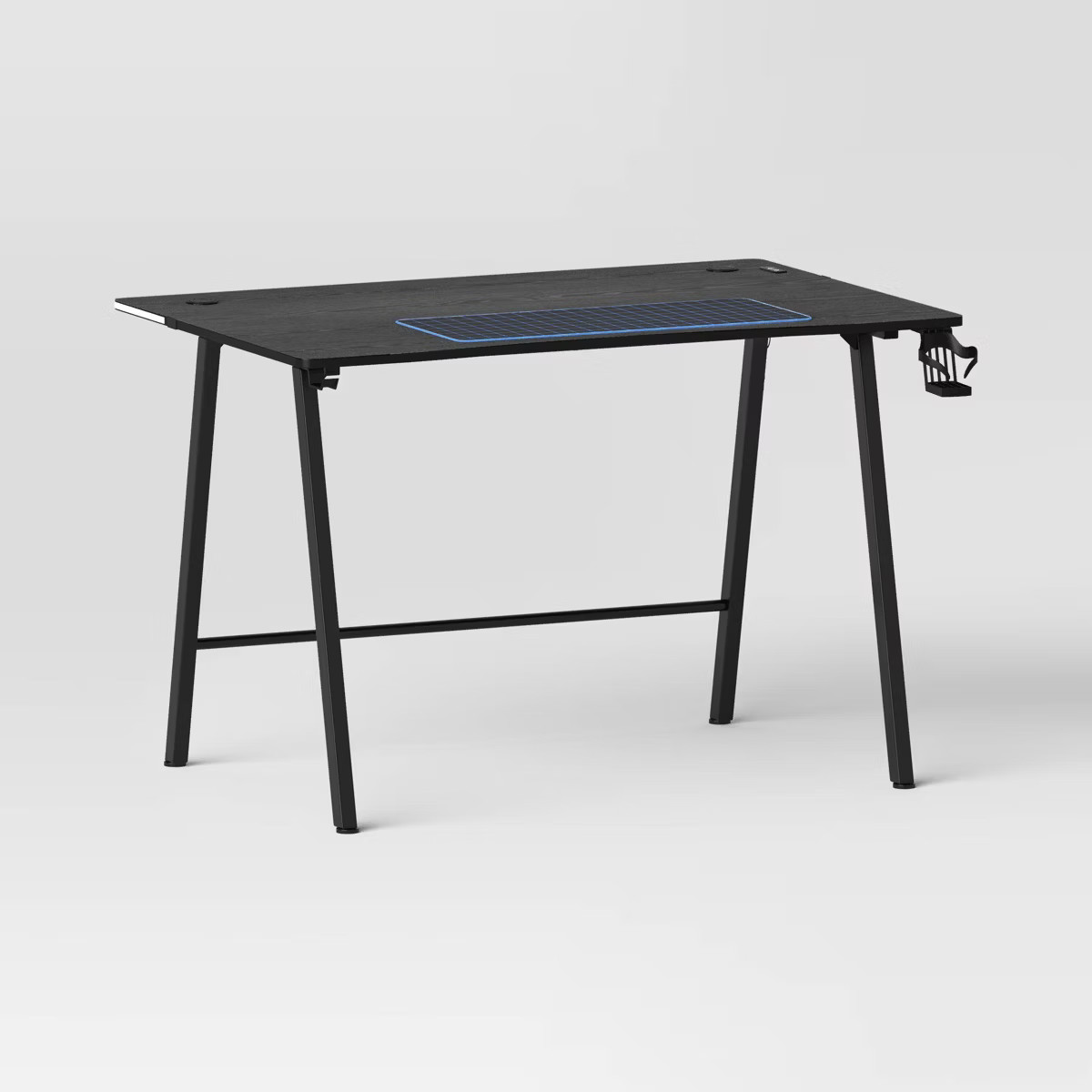 Gaming Steel Desk with LED Lights and Headphone Holder Black - Room Essentials™: Ergonomic Desi... | Target