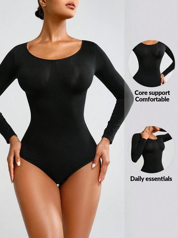 SHEIN Shape Mono Modelador Con Mangas Largas Para Mujer | SHEIN USA | SHEIN