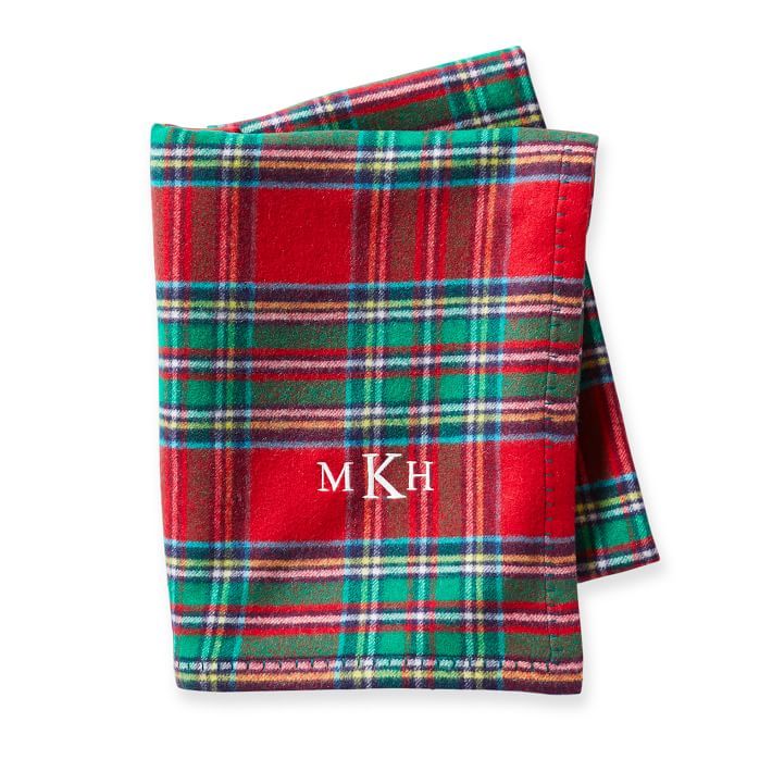 Plaid Lambswool Throw Blanket | Mark and Graham