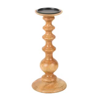 11" Honey Wood Pillar Candle Holder by Ashland® | Michaels Stores