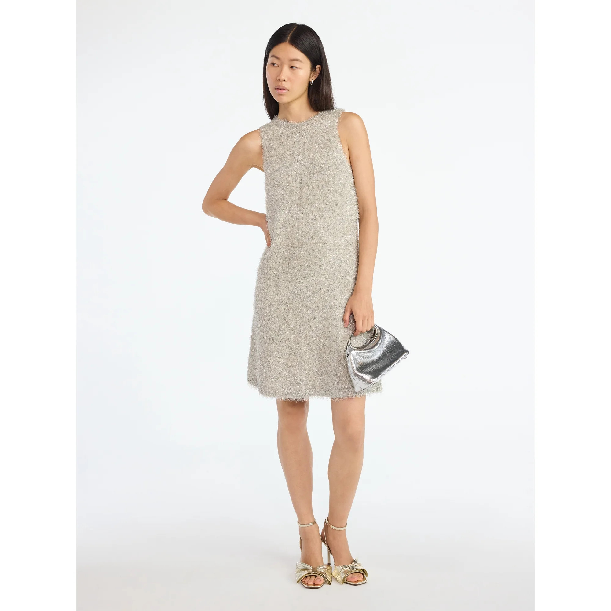 Scoop Women's Tinsel Sweater Mini Dress, Sizes XS-XXL | Walmart (US)