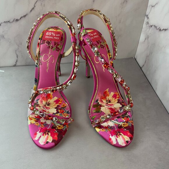 JESSICA SIMPSON FLORAL RHINESTINE SANDALS (9.5) | Poshmark