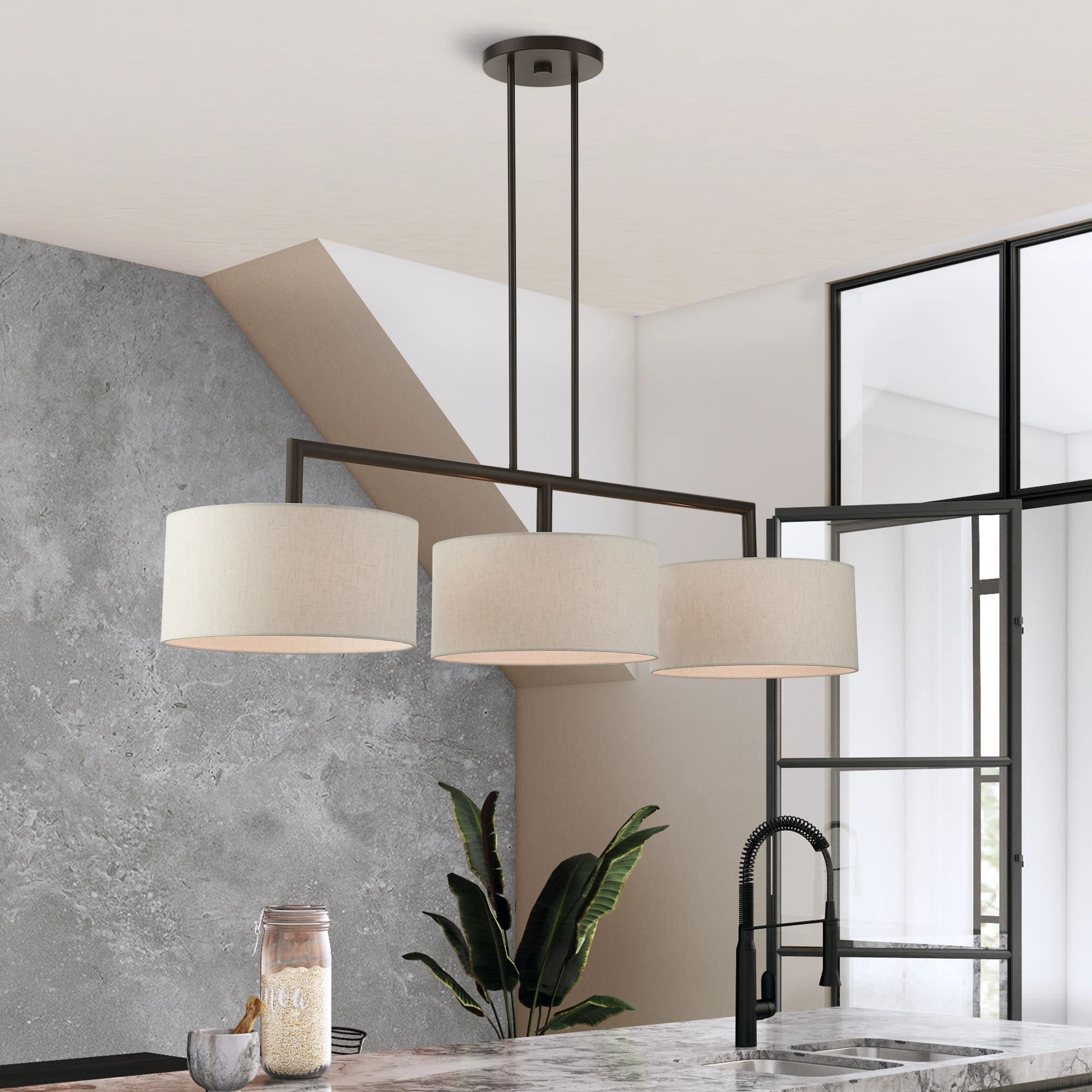 Konur 3 - Light Kitchen Island Linear Pendant | Wayfair North America