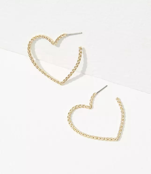 Heart Rope Hoop Earrings | LOFT