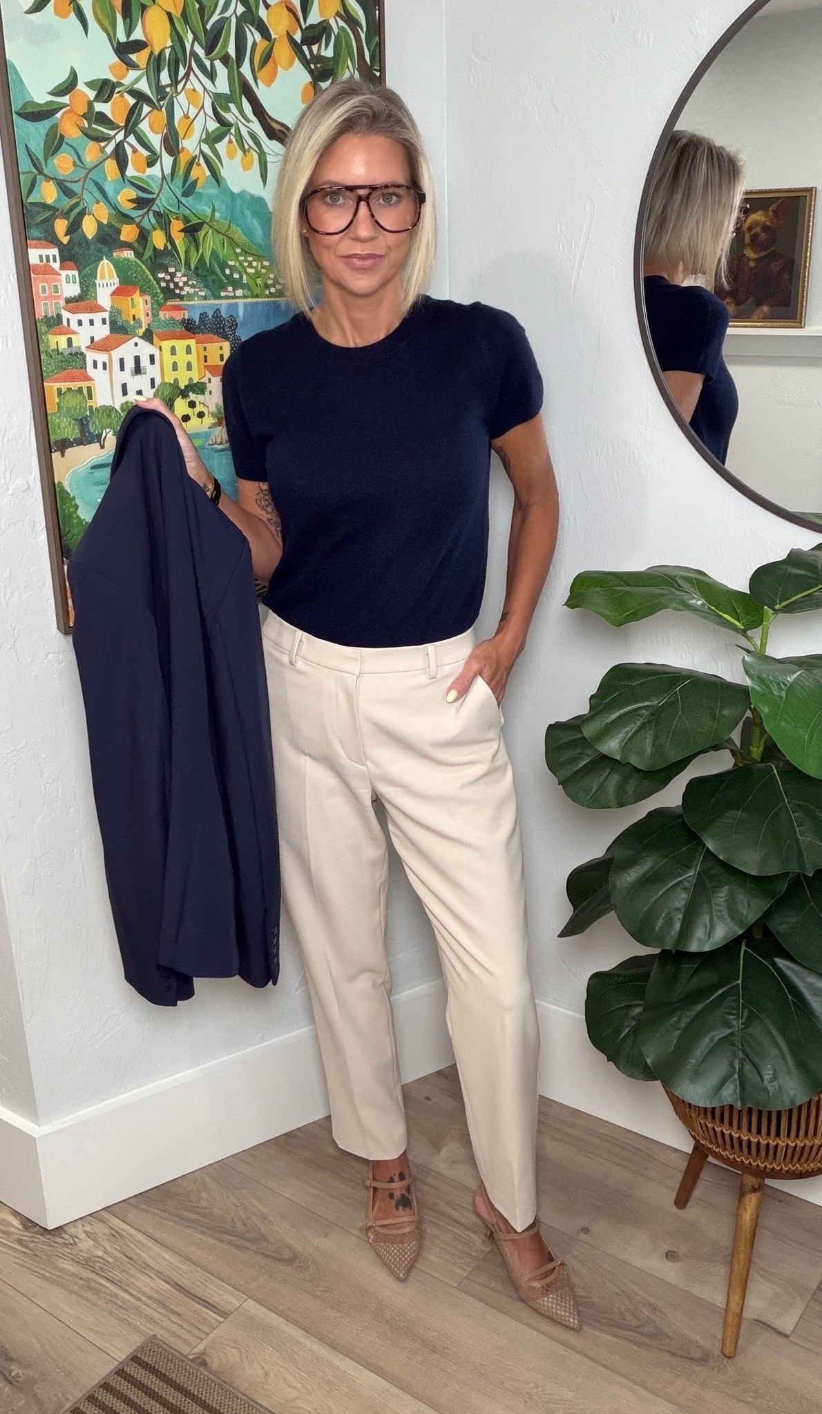Business attire staples!! 

My cashmere tee is from Quince, and I’m wearing a small. I have several of these now and love them. They’re a must have closet staple. My blazer is also from Quince! I’m wearing a small. 

My pants are from Uniqlo and I’m wearing a small. Another great staple item for your closet.

#LTKootd #LTKgrwm #LTKWorkwear