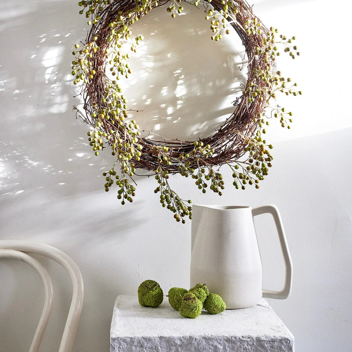 EcoFaux Green Ilex Berry Wreath | Bloomist