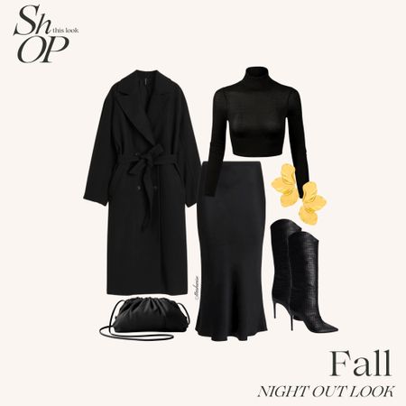"Elegant all-black style! 🖤✨ Silk midi skirt, tall boots, and a chic full-length coat. Classic fashion at its best.

#LTKSeasonal #LTKshoecrush #LTKstyletip