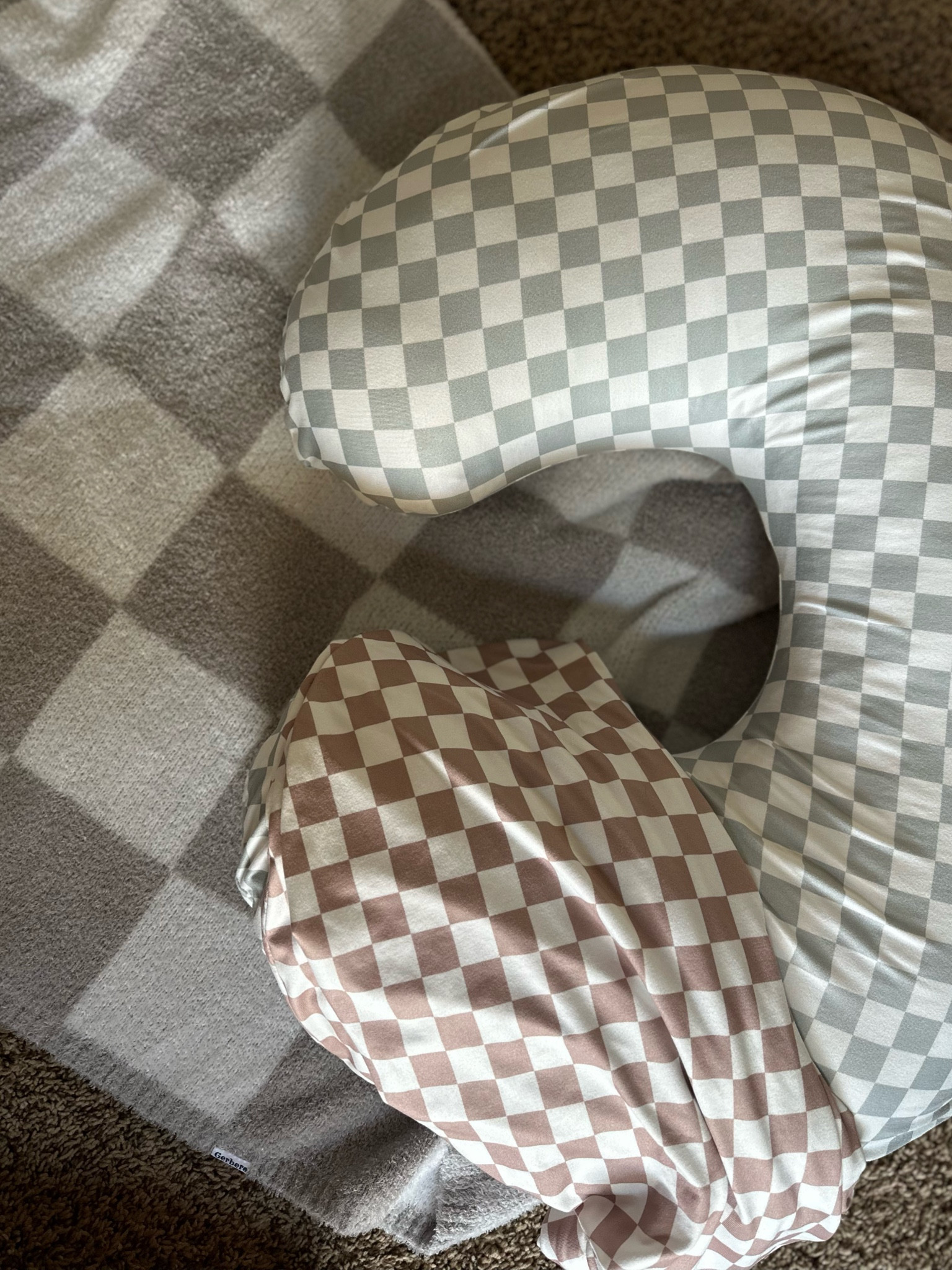Checkered pattern baby items for gender neutral 
