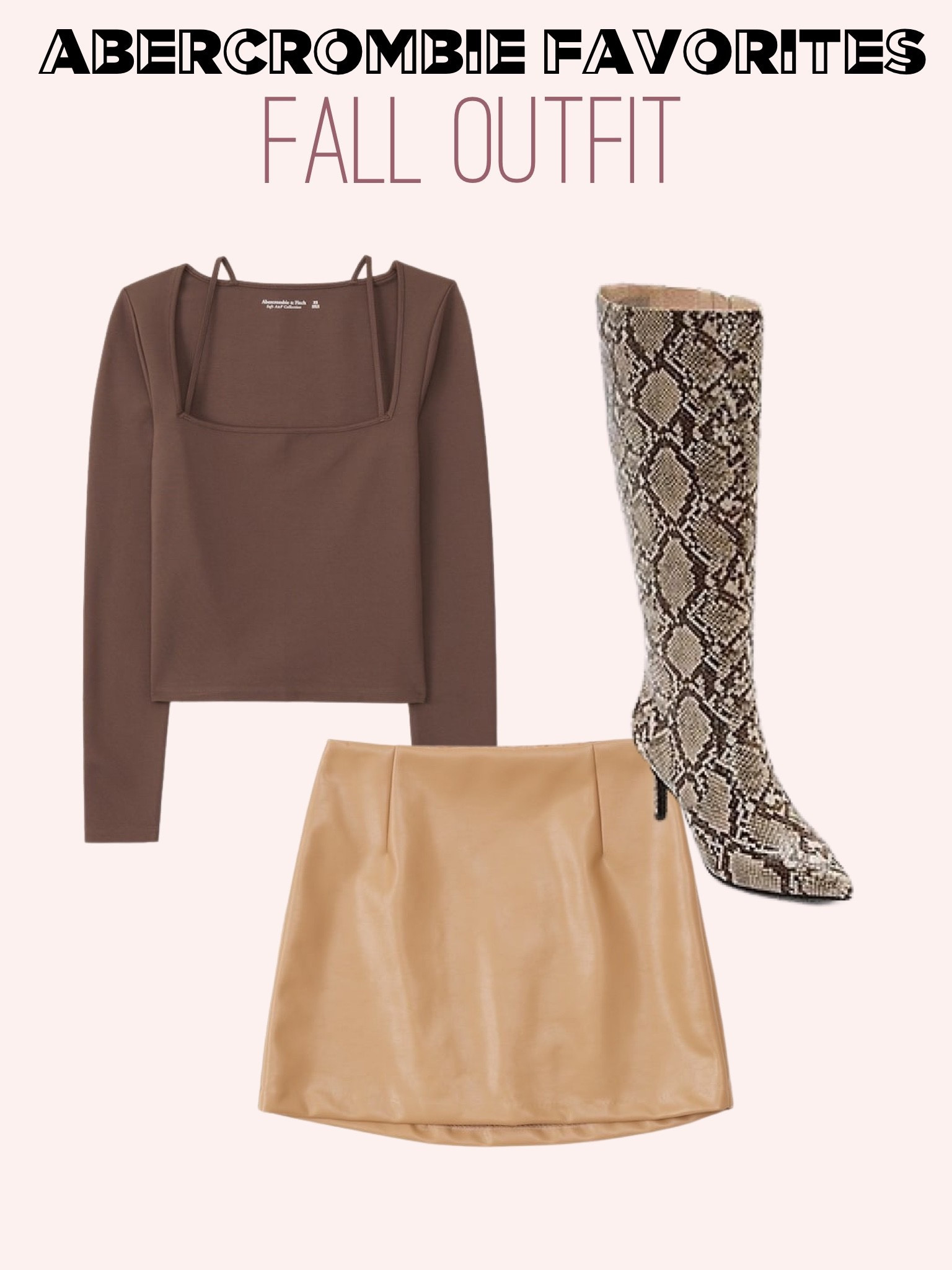 Faux leather skirt size can brown stappy top size Xs snakeskin boots code AFBELBEL 

#LTKunder50 #LTKunder100 #LTKsalealert