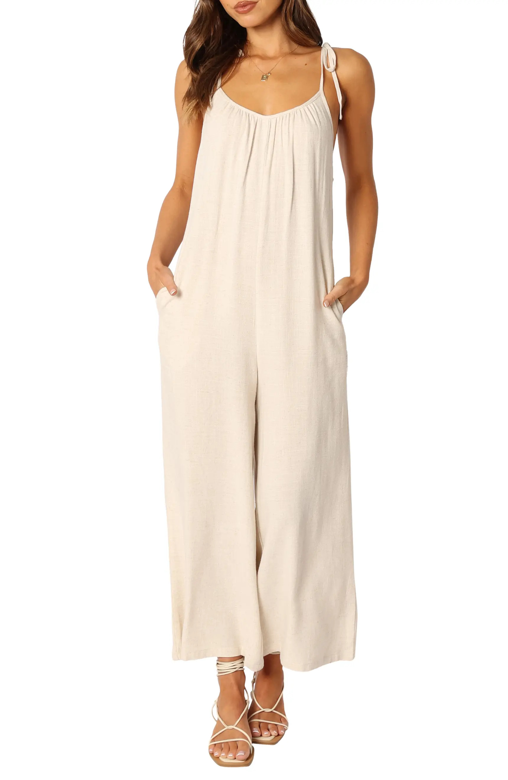 Margo Tie Strap Linen Jumpsuit | Nordstrom